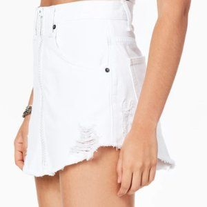 CARMAR WHITE BEATRICE ZIP FRONT SKIRT